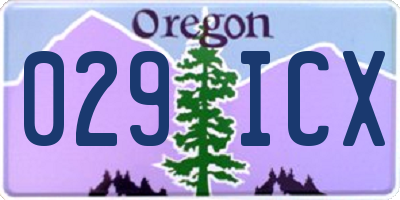 OR license plate 029ICX
