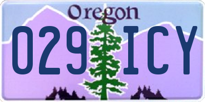 OR license plate 029ICY