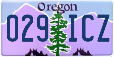 OR license plate 029ICZ