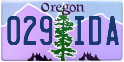 OR license plate 029IDA