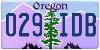 OR license plate 029IDB