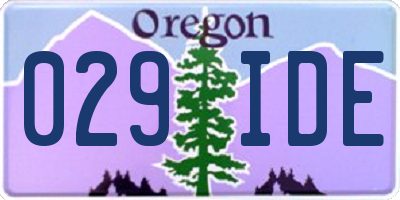 OR license plate 029IDE