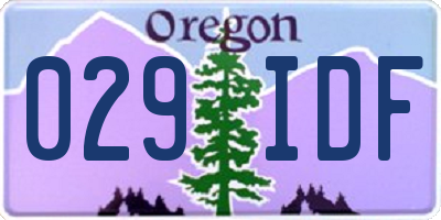 OR license plate 029IDF