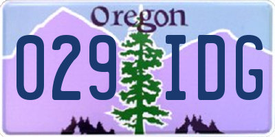 OR license plate 029IDG