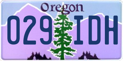 OR license plate 029IDH