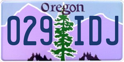 OR license plate 029IDJ