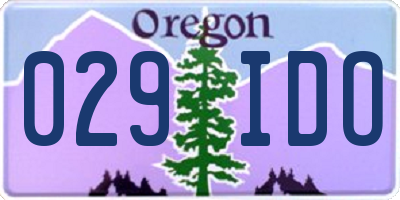 OR license plate 029IDO