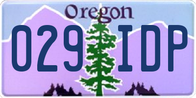 OR license plate 029IDP