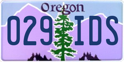 OR license plate 029IDS