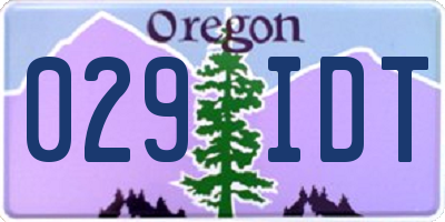 OR license plate 029IDT