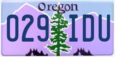 OR license plate 029IDU