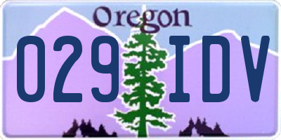 OR license plate 029IDV