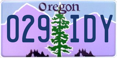 OR license plate 029IDY