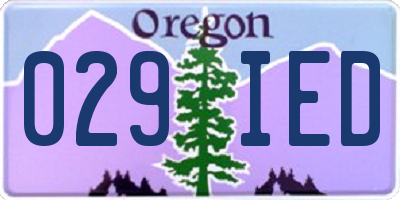 OR license plate 029IED