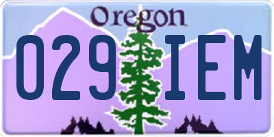 OR license plate 029IEM