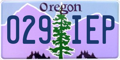 OR license plate 029IEP