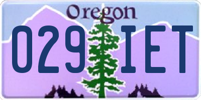 OR license plate 029IET