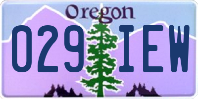 OR license plate 029IEW