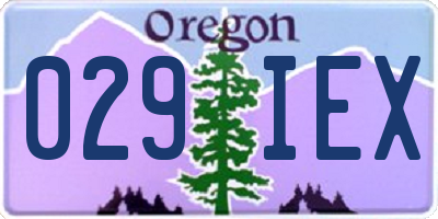 OR license plate 029IEX