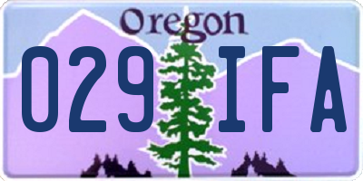 OR license plate 029IFA