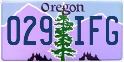 OR license plate 029IFG