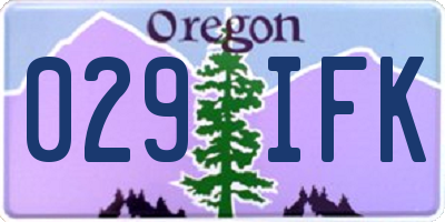 OR license plate 029IFK