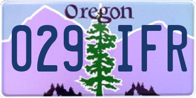 OR license plate 029IFR
