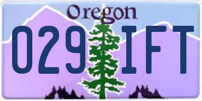 OR license plate 029IFT