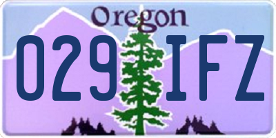 OR license plate 029IFZ