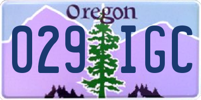 OR license plate 029IGC