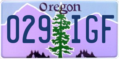 OR license plate 029IGF
