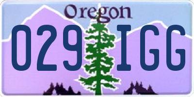 OR license plate 029IGG