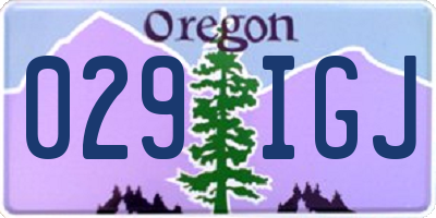 OR license plate 029IGJ