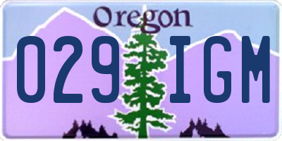 OR license plate 029IGM