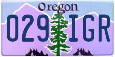 OR license plate 029IGR