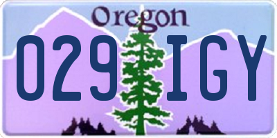 OR license plate 029IGY