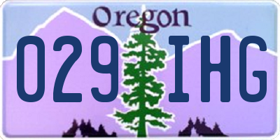 OR license plate 029IHG