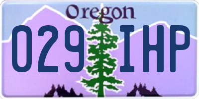 OR license plate 029IHP