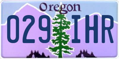 OR license plate 029IHR