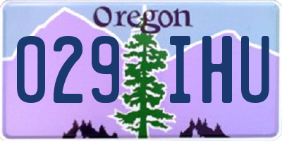 OR license plate 029IHU