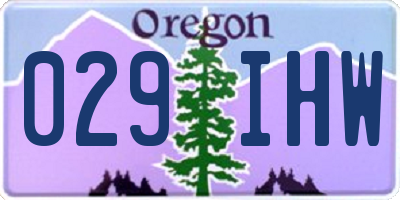 OR license plate 029IHW