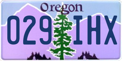 OR license plate 029IHX