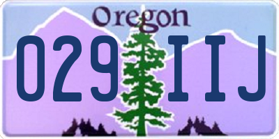 OR license plate 029IIJ