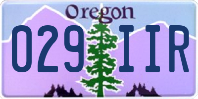 OR license plate 029IIR