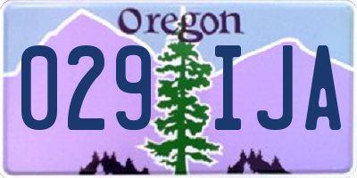 OR license plate 029IJA