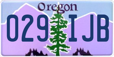 OR license plate 029IJB