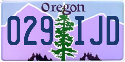 OR license plate 029IJD