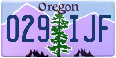 OR license plate 029IJF