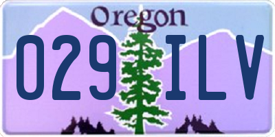 OR license plate 029ILV