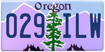 OR license plate 029ILW